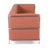 Sofá Torino 3 plazas en polipiel y acero cromado - Mueble Design