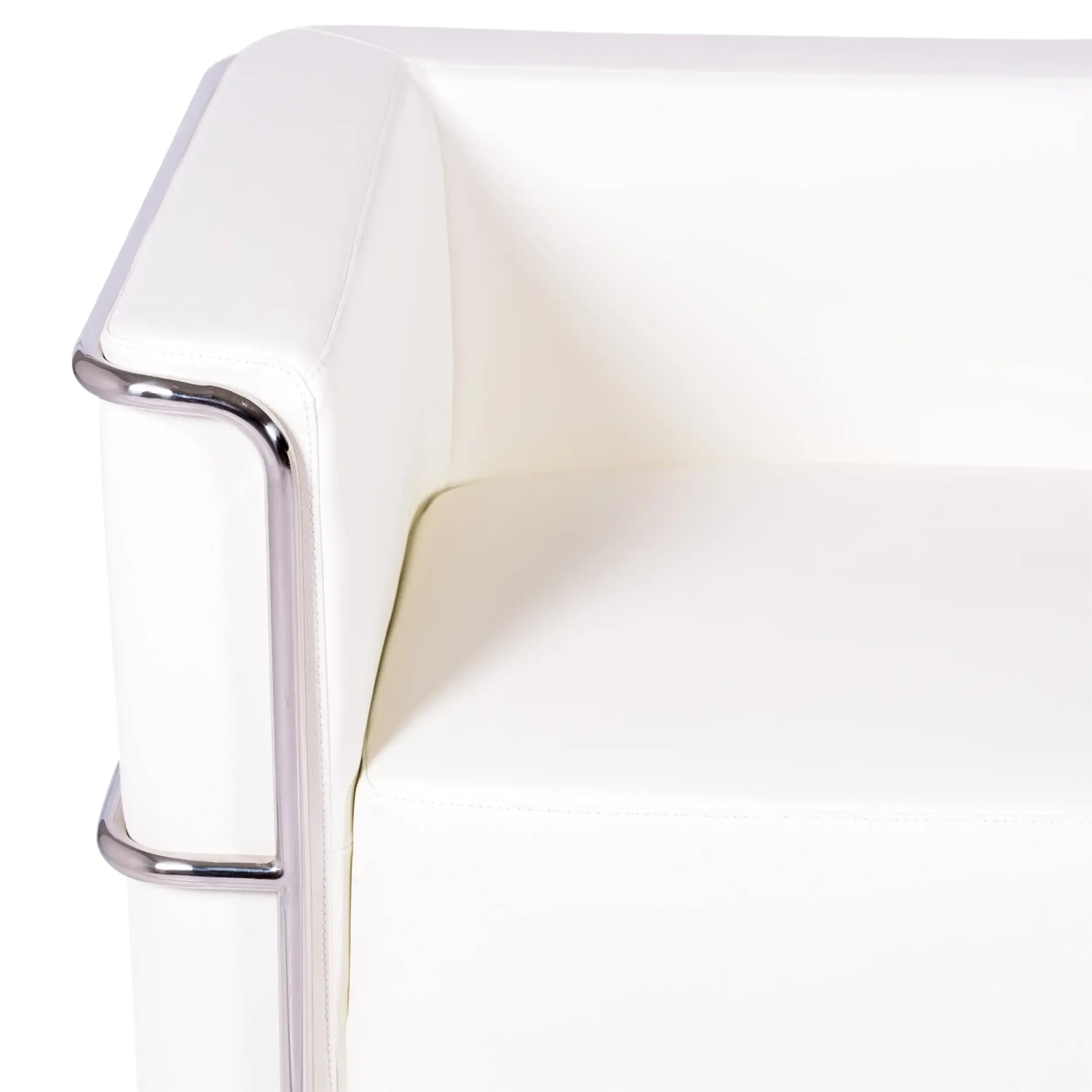 Torino 3 seater sofa in eco-leather and chromed steel - Mueble Design