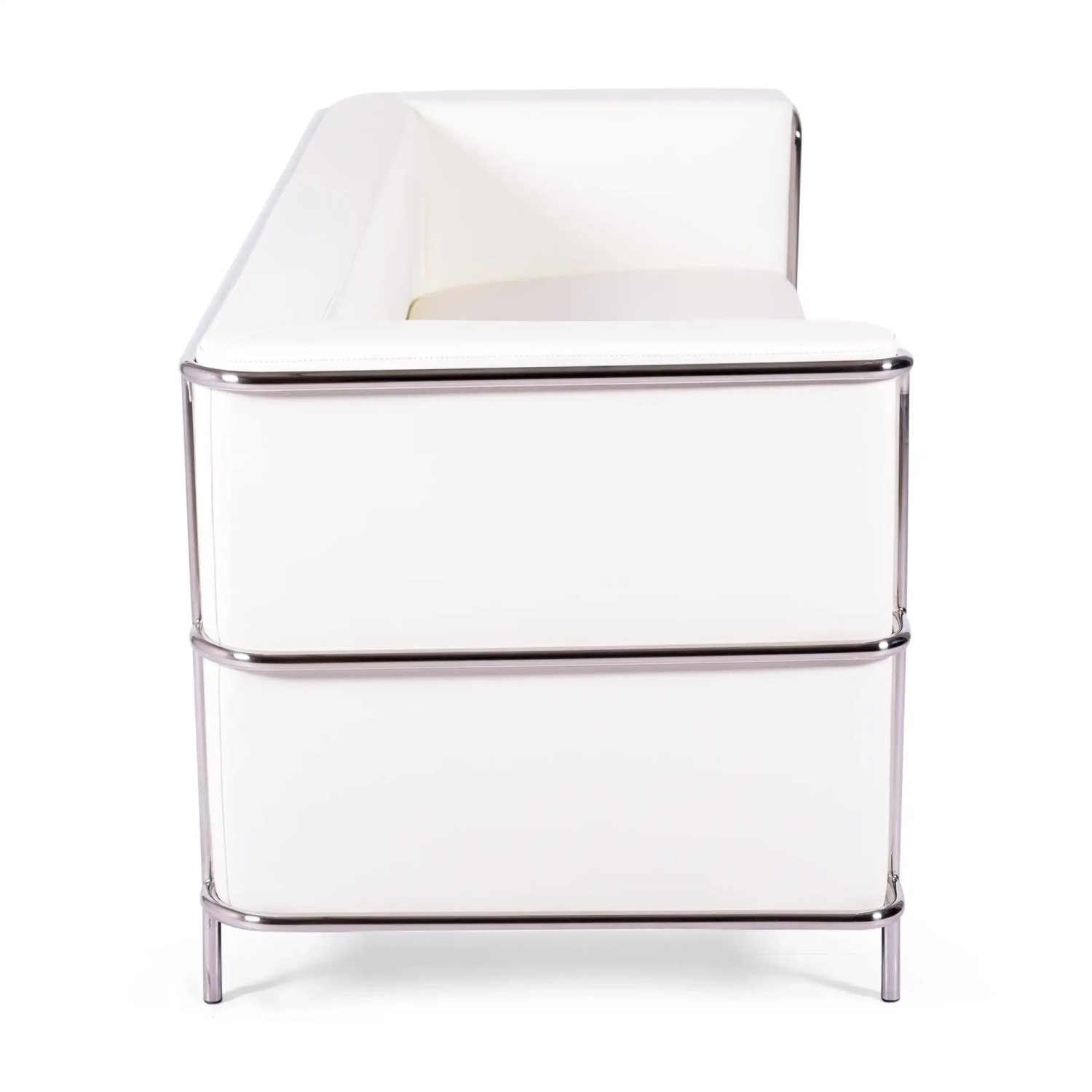 3-Sitzer Sofa Torino aus Ökoleder und verchromtem Stahl - Mobelarium