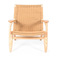 Cadeirão Catani CH25 | Design escandinavo em freixo e corda natural