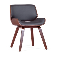 Stol Nordic i valnöt och svart konstläder | Elegant skandinavisk design