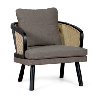 Leeds Natural Rattan Armchair mit Baumwollkissen : Vintage Style Skandinavisch