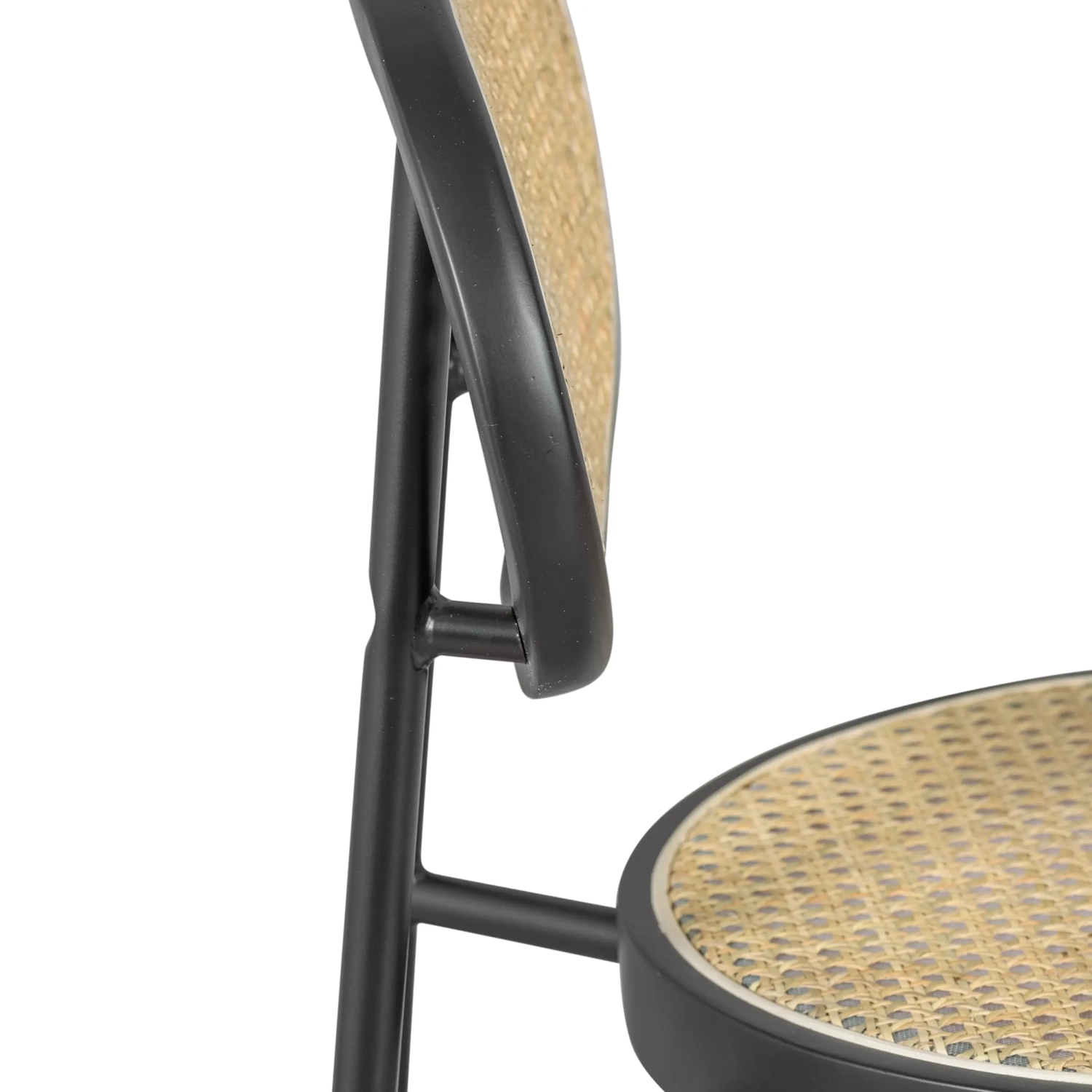 Stolička Vintage Preston 75 cm | Přírodní ratan a černý rám