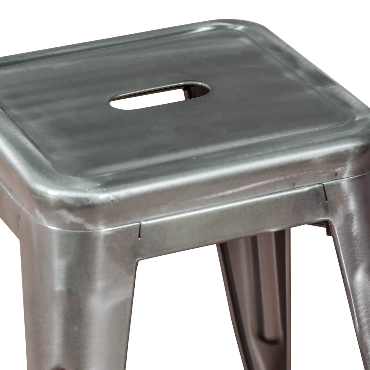 Sgabello Bistro metallico 45 cm | Stile industriale impilabile