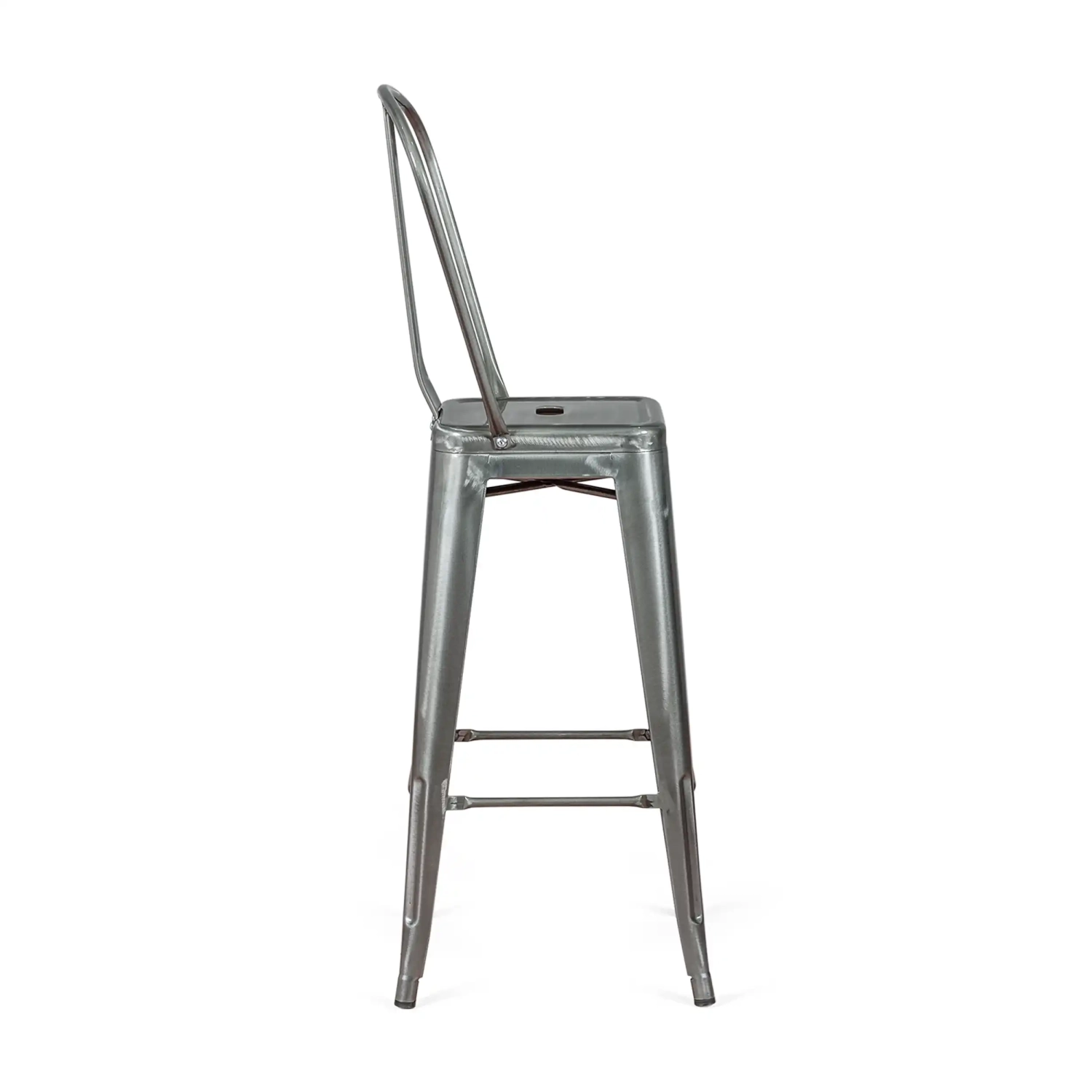 Barstoel Metalic met rugleuning - Industriële stoelen en krukken