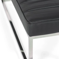 Praga Design Bank van Verchroomd Staal en Kunstleer | Moderne Stijl