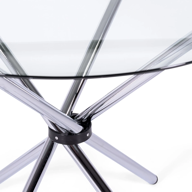 Mesa redonda de vidro 80 cm | Design moderno para cozinha e sala de jantar