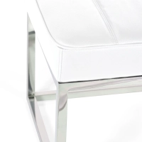 Praga Design Bench in Chrome-plated Steel and Leatherette | Modern Style