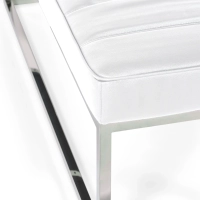 Praga Design Bank van Verchroomd Staal en Kunstleer | Moderne Stijl