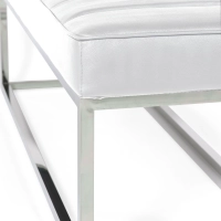 Praga Design Bench in Chrome-plated Steel and Leatherette | Modern Style