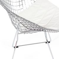 Replica Diamond chair in chromed steel and leatherette cushion - Bertoia Collection