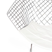 Replica Diamond-tuoli kromattua terästä ja keinonahkainen pehmuste - Bertoia Collection