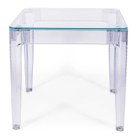 Mesa de jantar quadrada Ghost 80 cm : Design moderno transparente