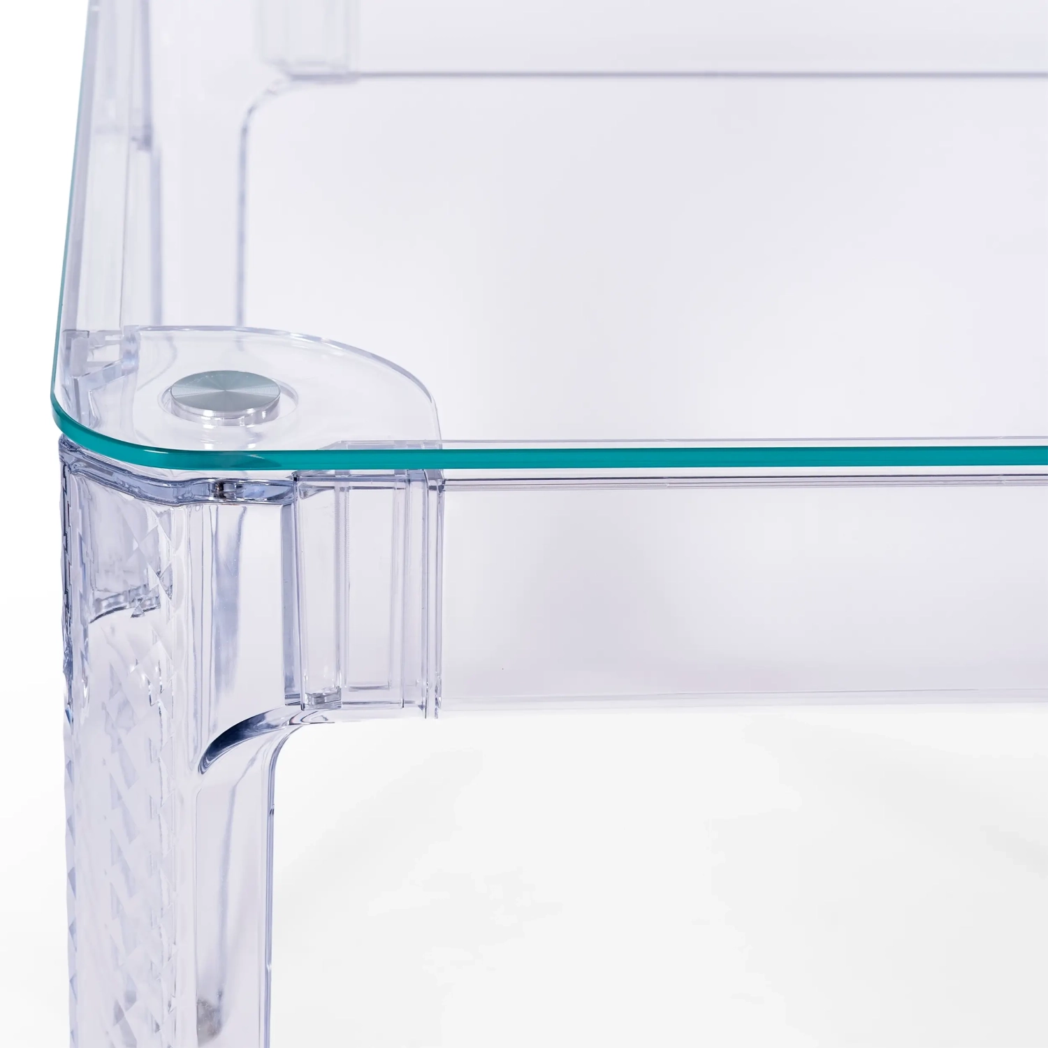 Tavolo da pranzo quadrato Ghost da 80 cm: design trasparente e moderno