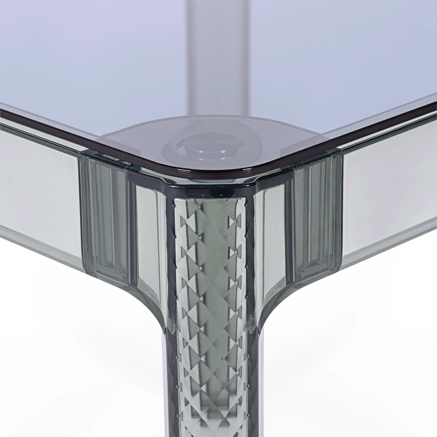 Čtvercový jídelní stůl Ghost 80 cm : transparentní moderní design