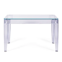 Obdélníkový jídelní stůl Ghost 120x80 cm | Transparentní a moderní design