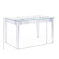 Obdélníkový jídelní stůl Ghost 120x80 cm | Transparentní a moderní design