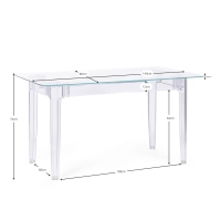 Mesa de jantar Ghost 140x80 cm | Design moderno e transparente