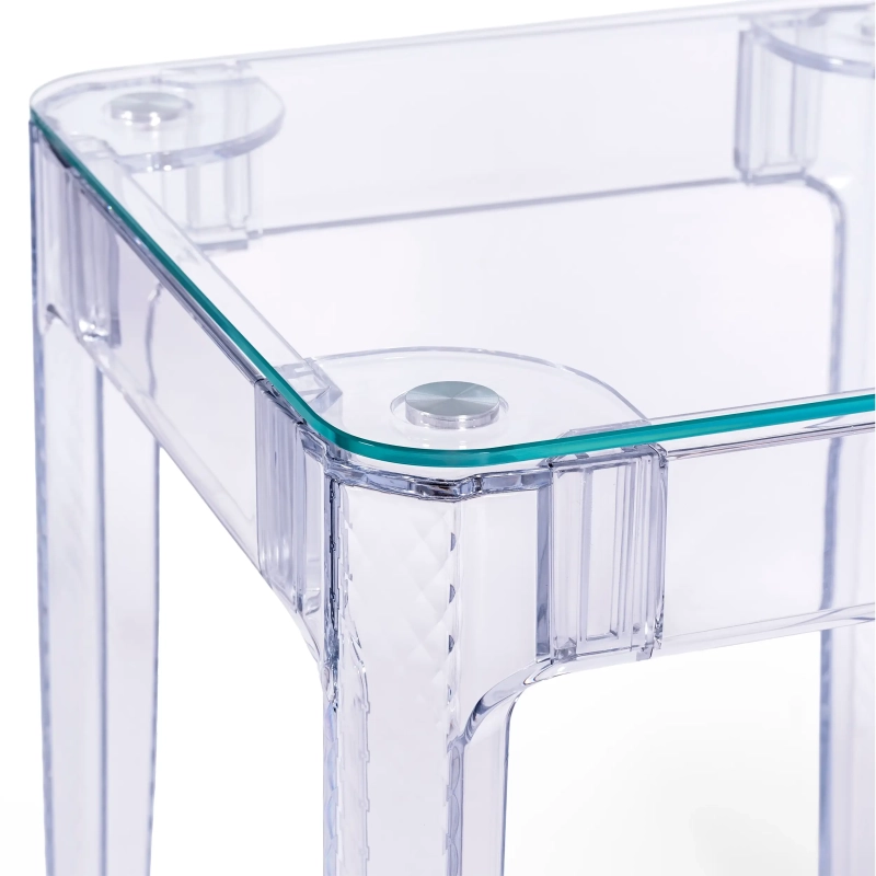 Mesa quadrada Ghost 60x60 cm | Design transparente e minimalista