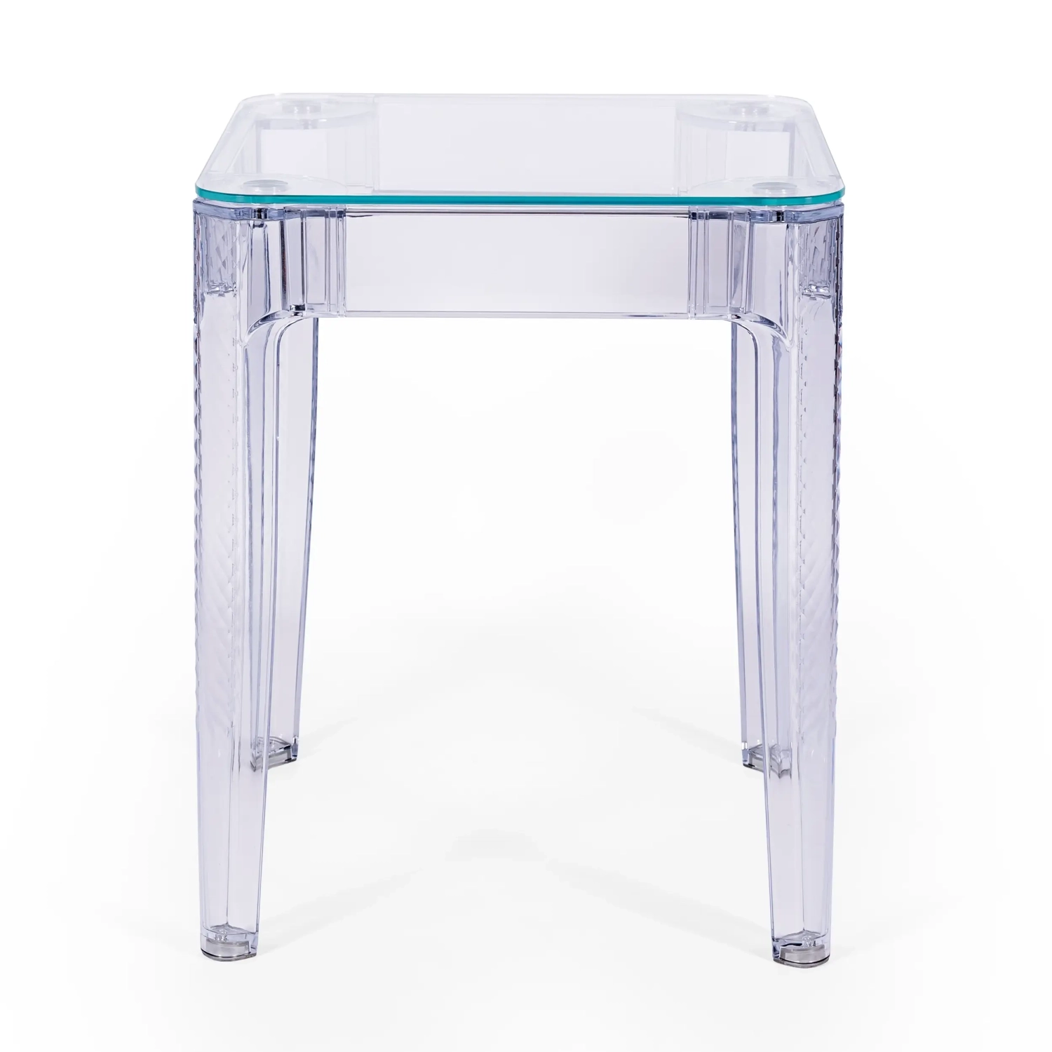 Mesa quadrada Ghost 60x60 cm | Design transparente e minimalista
