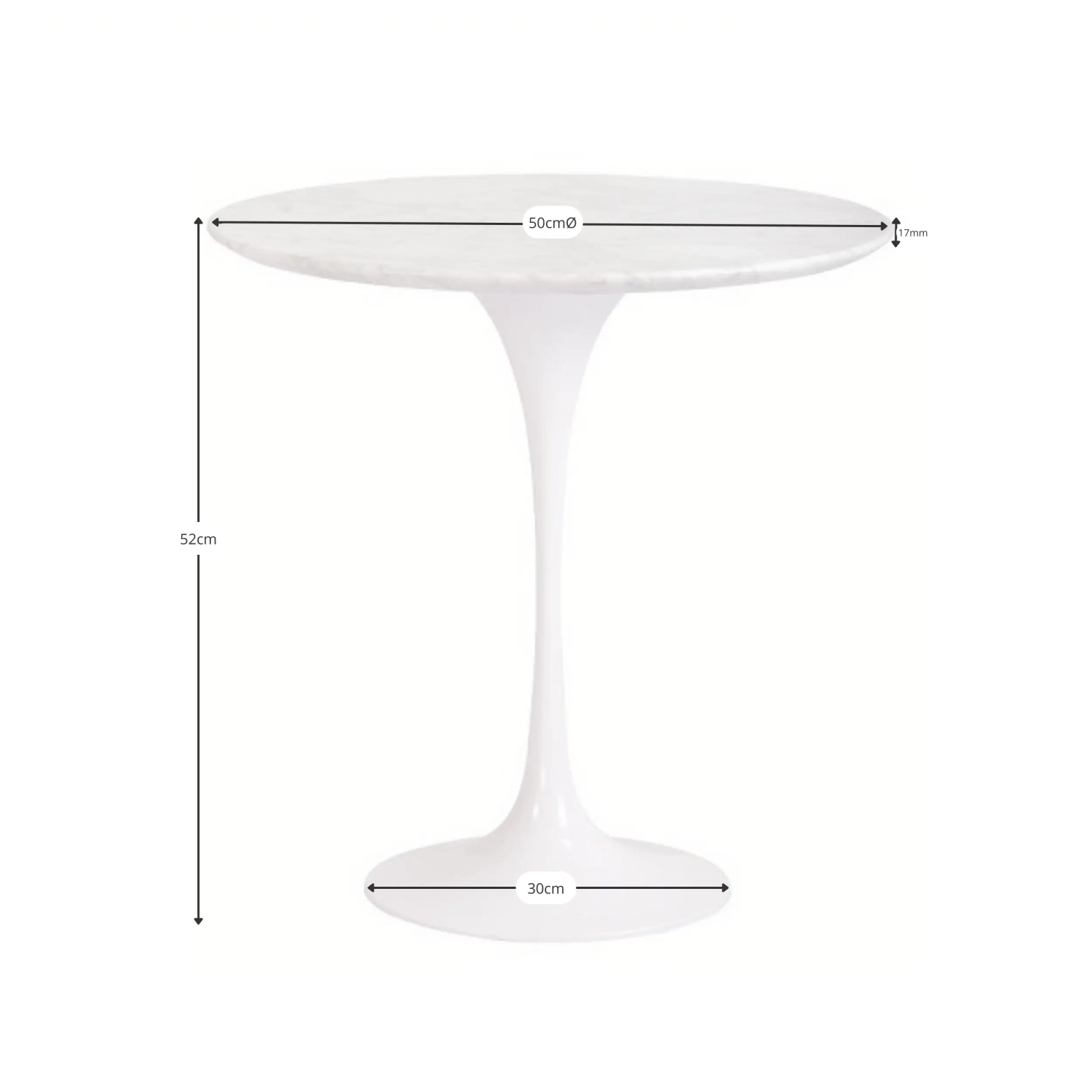Mesa de apoio Inspiration Tulip Mesa de apoio em mármore de Carrara Ø50 cm Mueble Design
