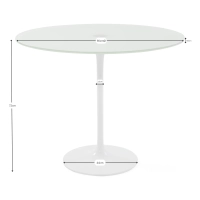 Stůl Tulip skleněný stůl 90 cm | Moderní a elegantní | Mobelarium