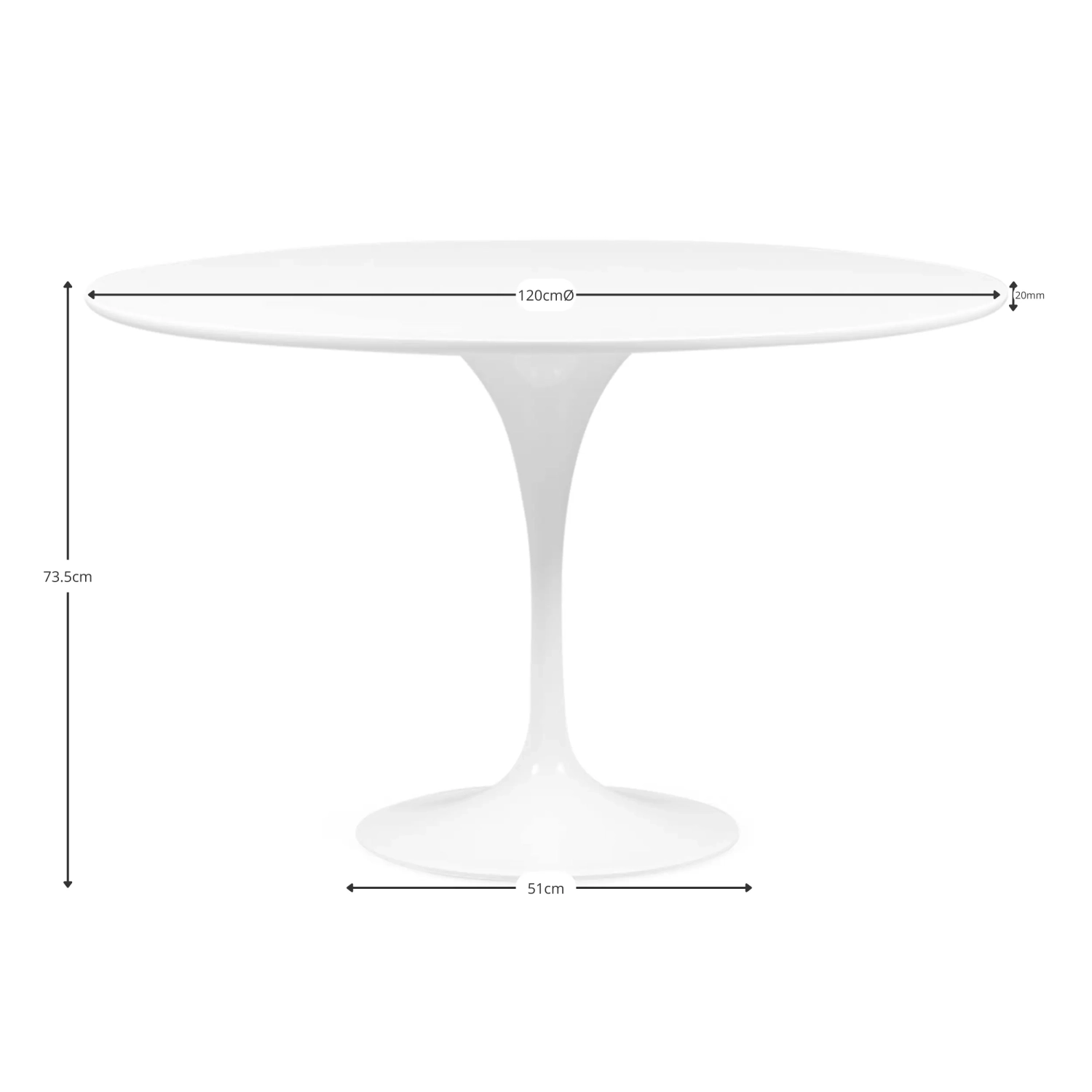 Inspiration Tulip Style Matbord 120cm - Möbeldesign