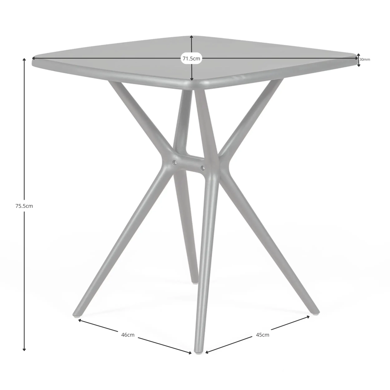 Tavolo da giardino Moises 72 cm | Moderno, leggero e resistente | Interno ed esterno
