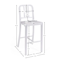 Stolička Navi Army 66 cm z hliníku | Stylový průmyslový design