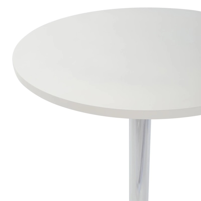 Mesa alta Boom 60 cm - Mesa moderna con base cromada para cocina o barra