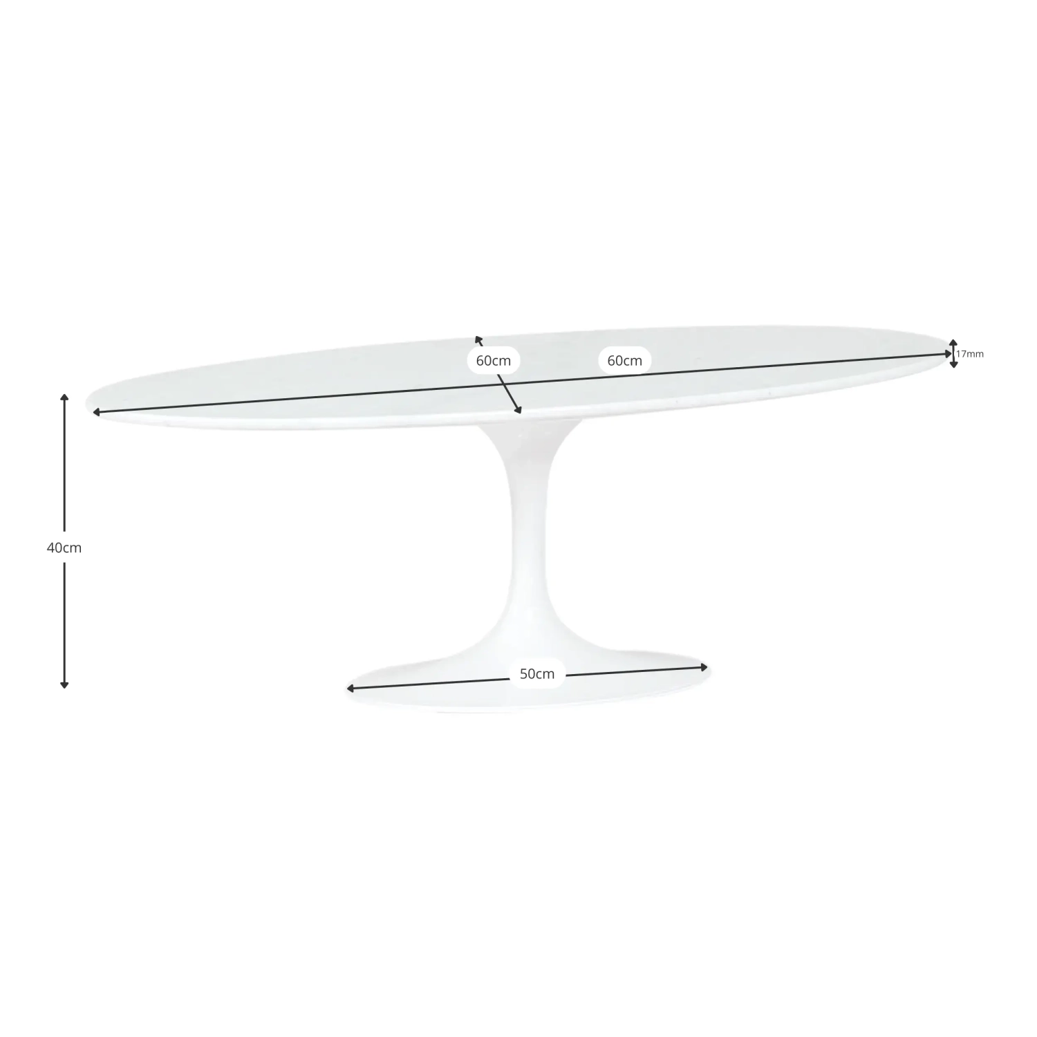 Inspiración Mesa de Centro Tulip de Mármol Carrara - Mueble Design
