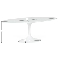 Owalny stół Tulip 199 cm Marmur Carrara | Saarinen Design dla luksusowych jadalni