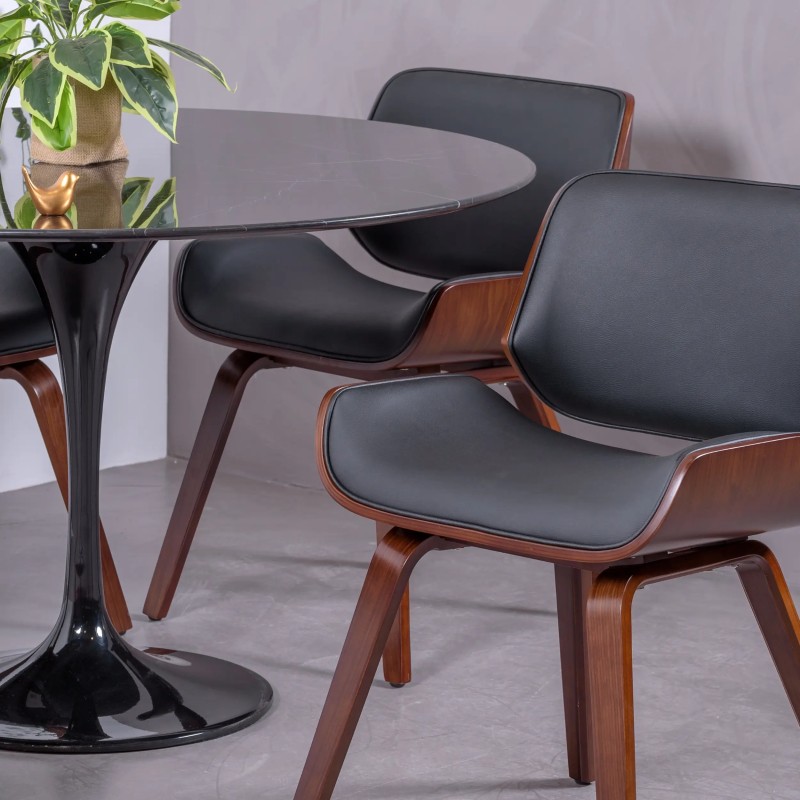 Inspirační tulipánový jídelní stůl v mramoru Marquina - designový nábytek