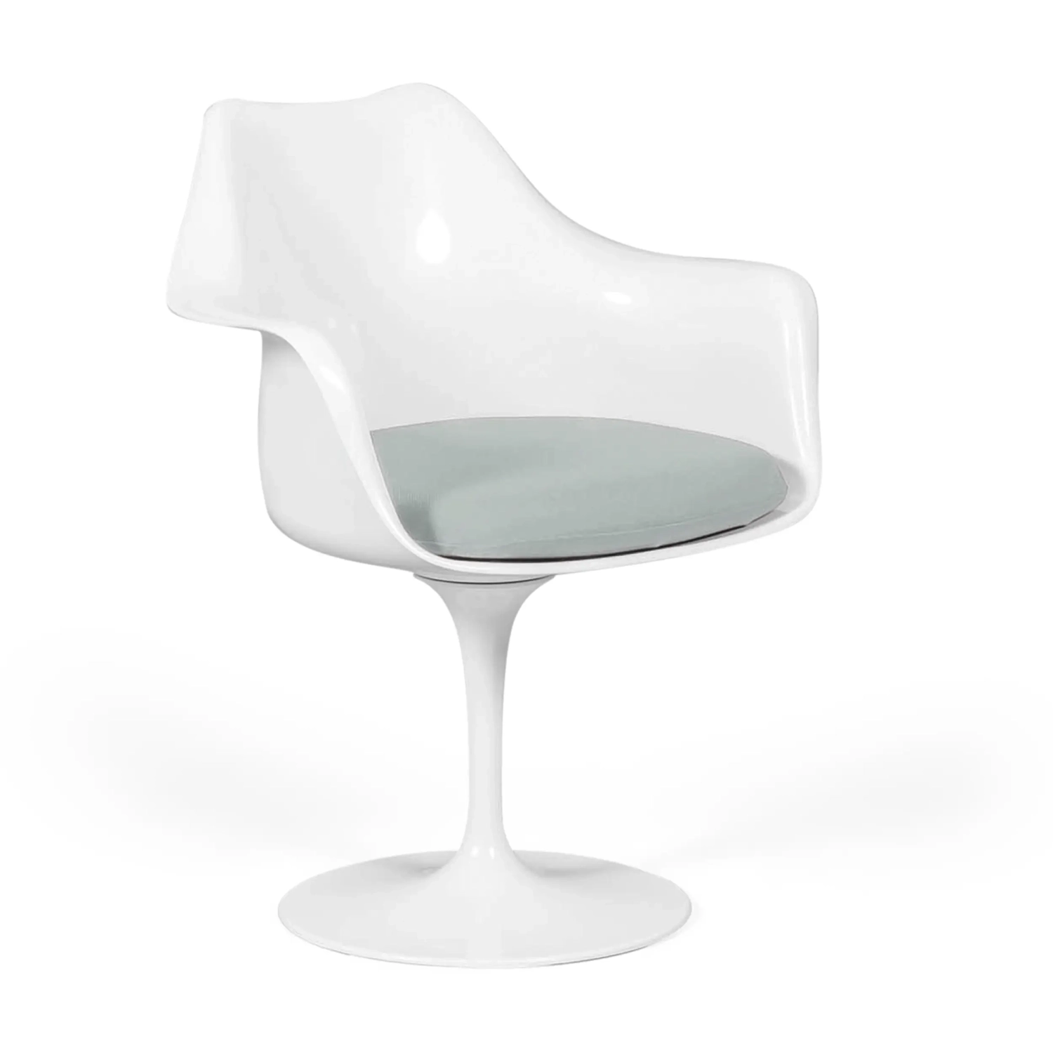 Replica of the chair Tulip with arms and cushion
