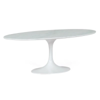 Ovaler Tisch Tulip 199cm Carrara Marmor | Italienische Herstellung | Saarinen Design