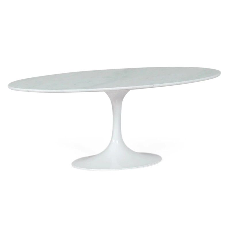 Mesa oval Tulip 199cm Mármore de Carrara | Fabrico italiano | Saarinen Design