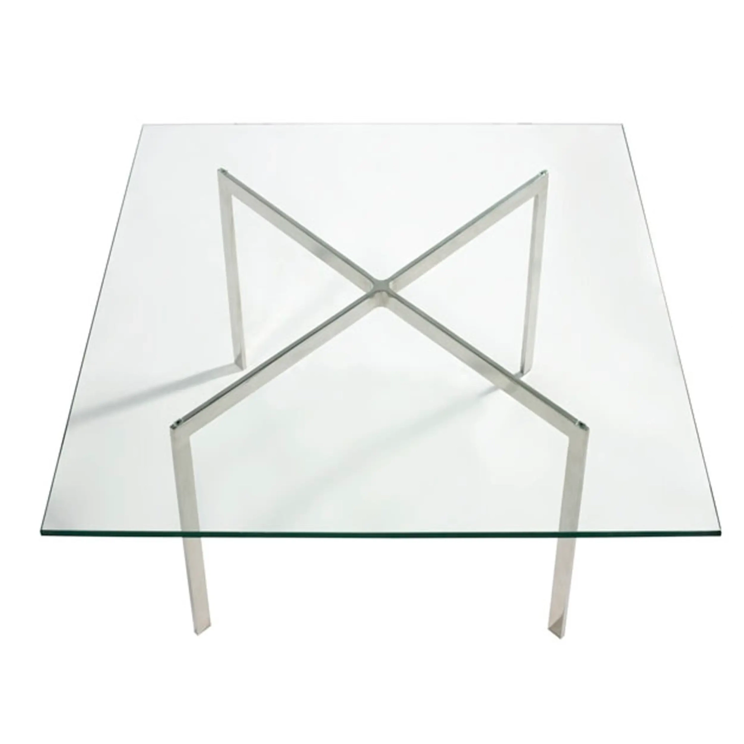 Mies Van Der Rohe Table 100x100cm | Tempered Glass & Stainless Steel