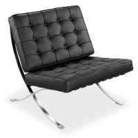 Cadeira Inspiration Barcelona com apoio para pés em couro - MuebleDesign