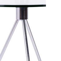Mesa auxiliar Piccola | Cristal templado y acero cromado
