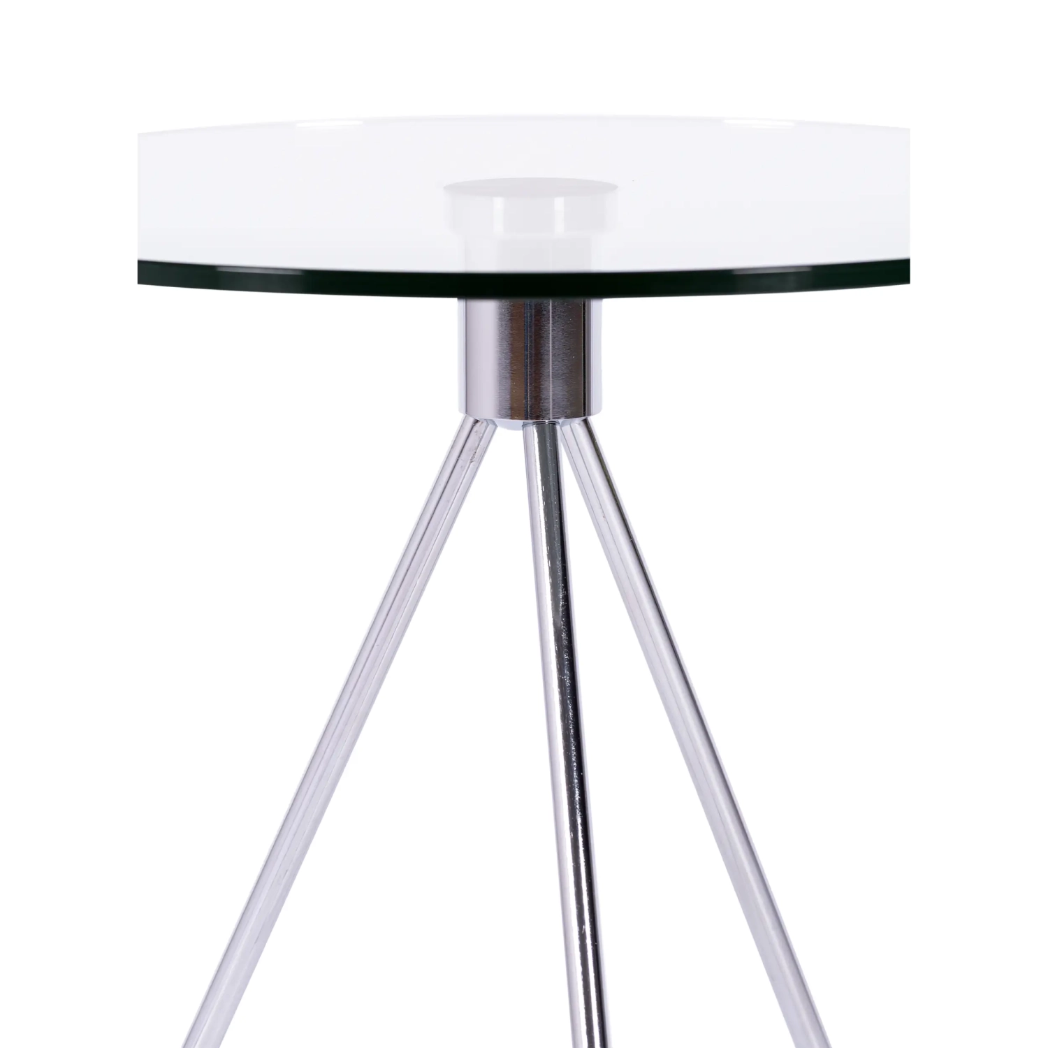 Mesa auxiliar Piccola | Cristal templado y acero cromado