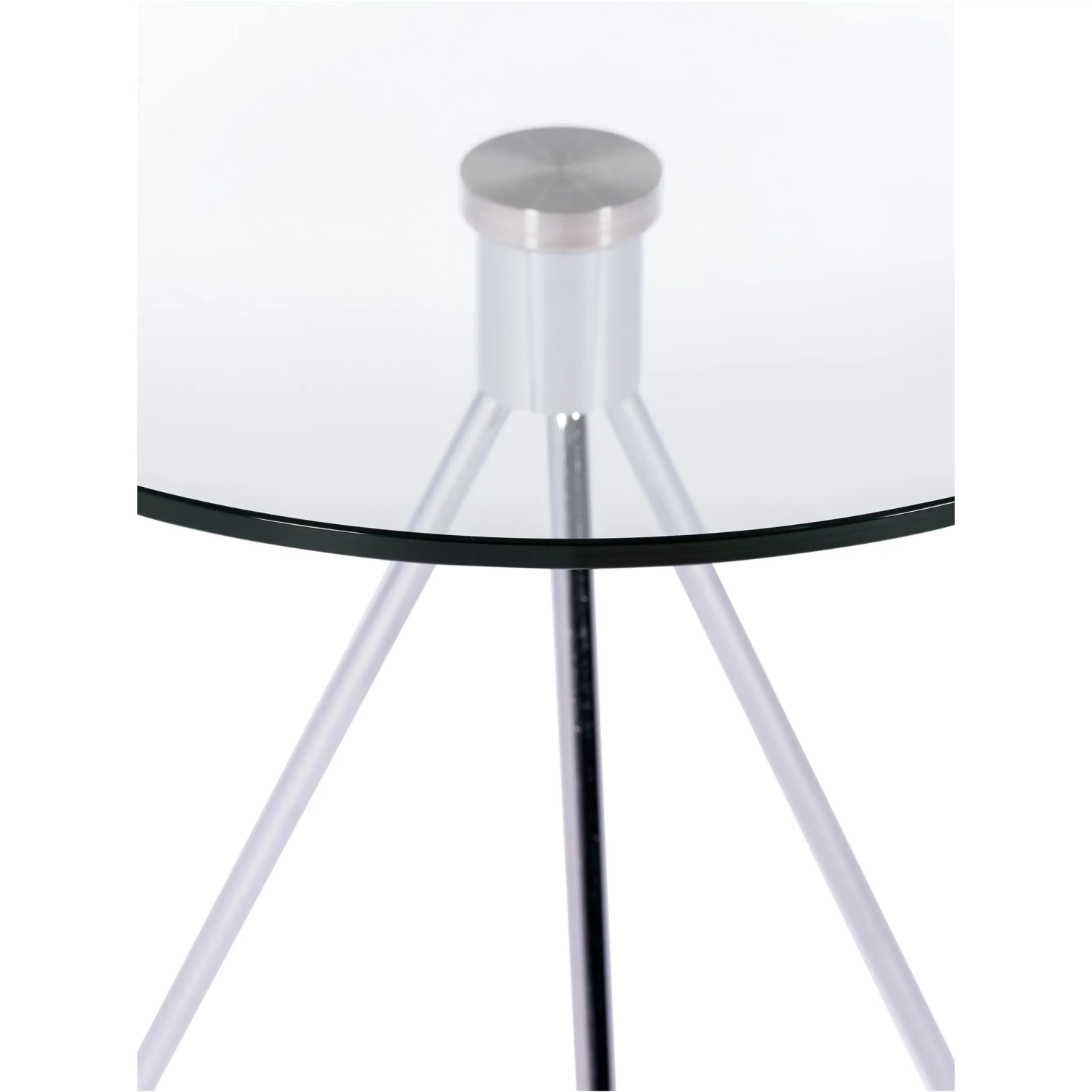 Mesa auxiliar Piccola | Cristal templado y acero cromado