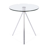 Mesa auxiliar Piccola | Cristal templado y acero cromado