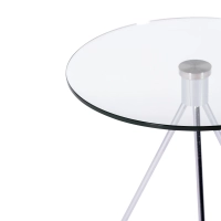Mesa auxiliar Piccola | Cristal templado y acero cromado
