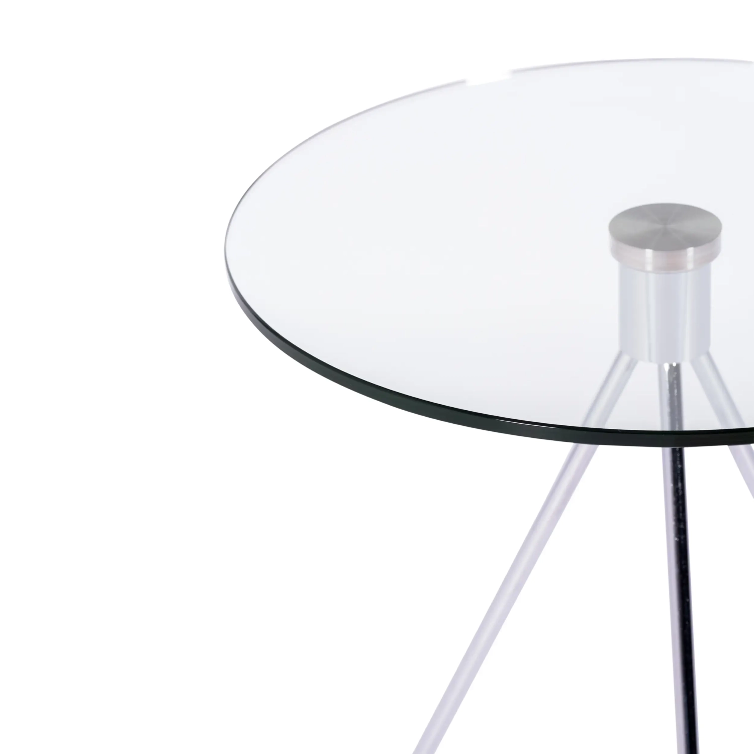 Mesa auxiliar Piccola | Cristal templado y acero cromado