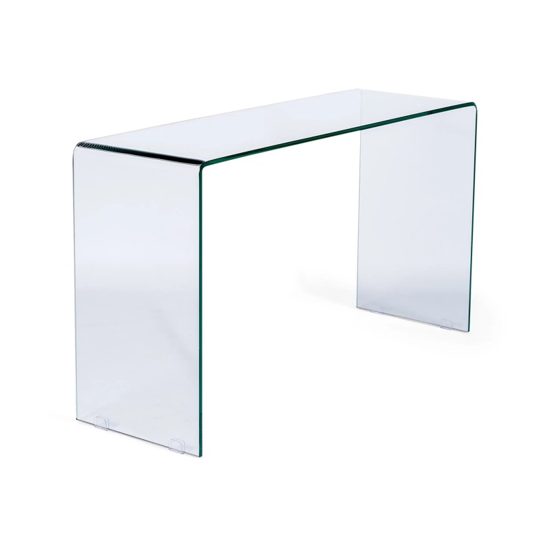 Mesa de consola Ice Console: vidro temperado transparente de 12 mm