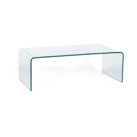Tavolino Coffee Ice : vetro temperato trasparente da 12 mm