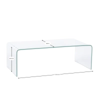 Table basse Coffee Ice : verre trempé transparent de 12 mm