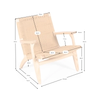 Sillón Catani CH25 | Diseño escandinavo en fresno y cuerda natural
