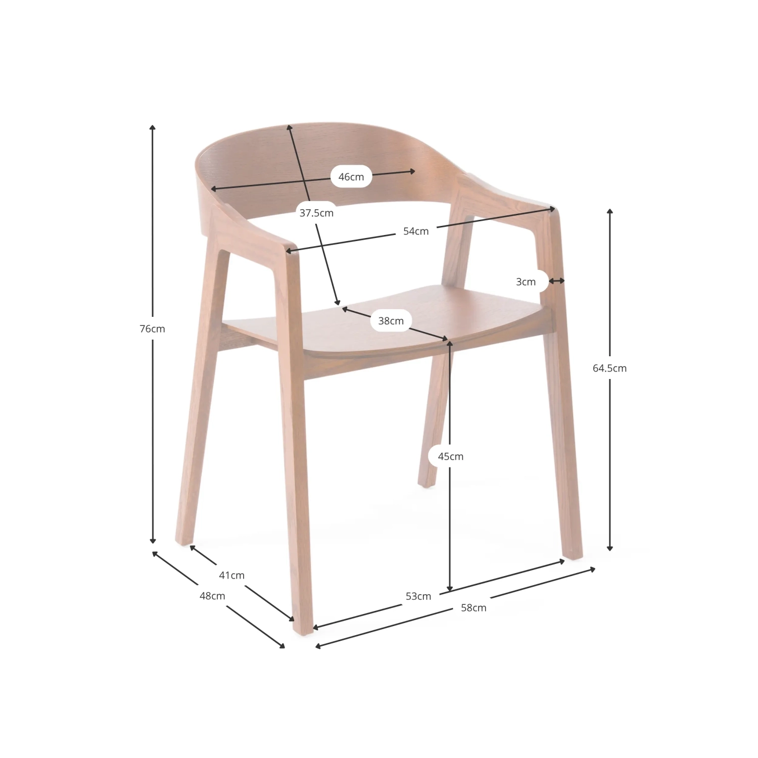 Nordic Oak Chair with Arms Soho | Skandinaavinen minimalistinen muotoilu | Scandinavian Minimalist Design