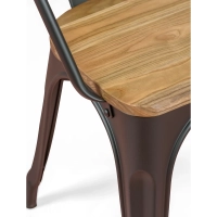 Bistro Dřevěná židle s područkami | Průmyslová židle s područkami a dřevěným sedákem